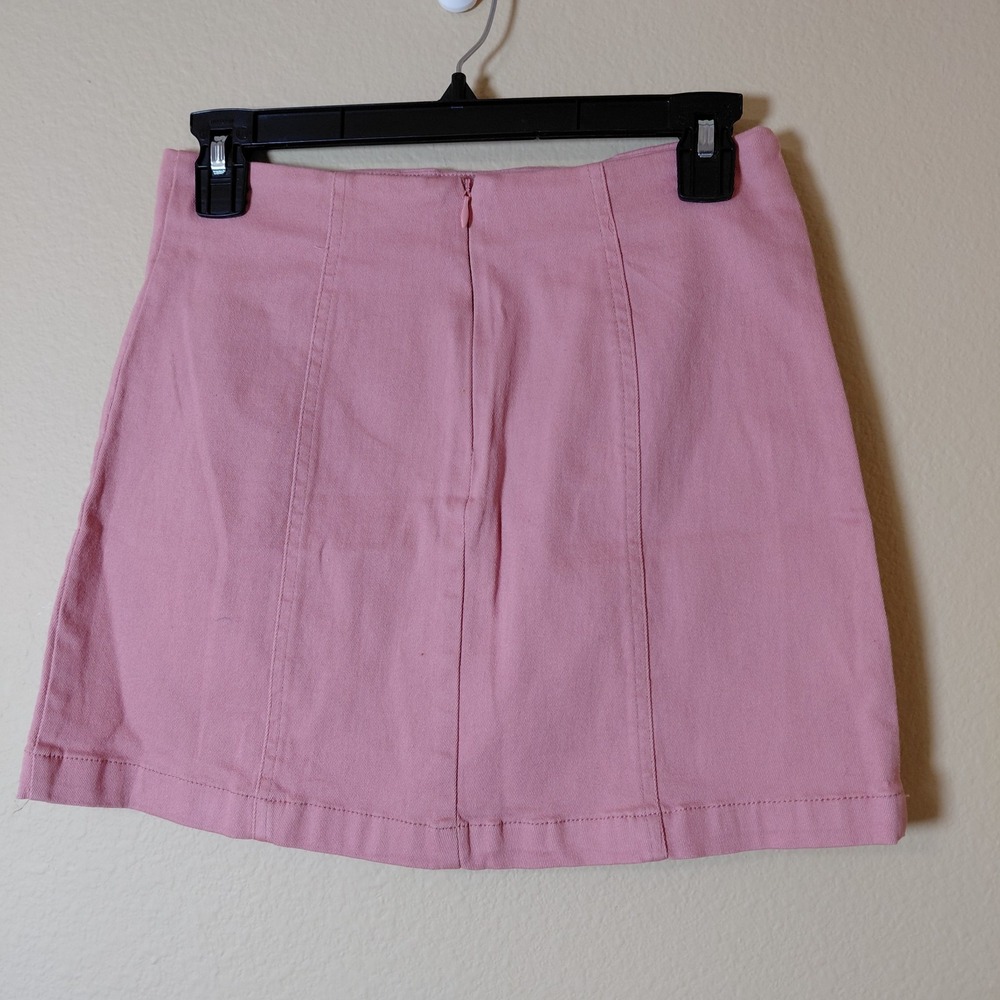 Iris Juniors Size‎ Small Mini Skirt Bubblegum Pink Denim Stretch High Waist - Picture 3 of 7